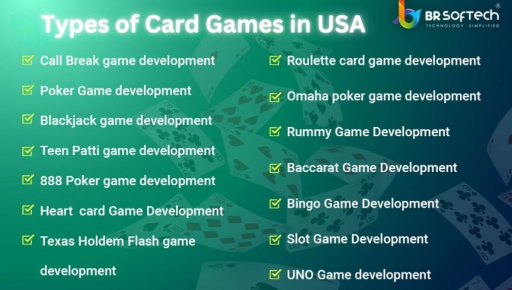 Types of Card Games in USA, and other countries Provided By BR Softech