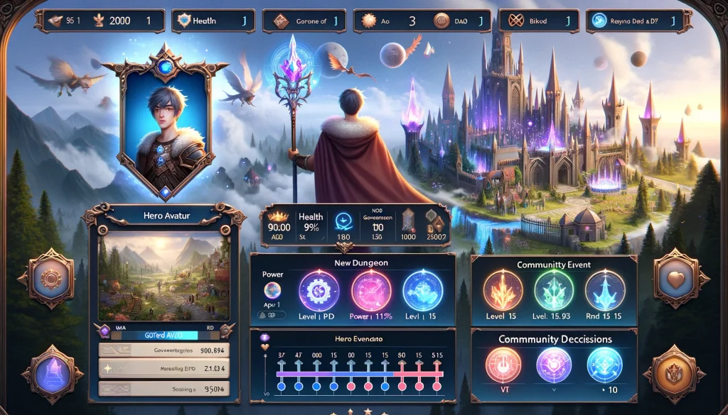 an in-game interface for an NFT-integrated RPG